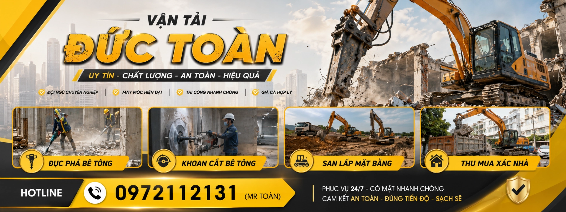 thuê máy xúc đào Tân Phú